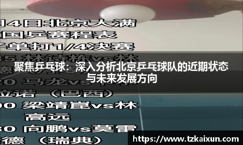 聚焦乒乓球：深入分析北京乒乓球队的近期状态与未来发展方向
